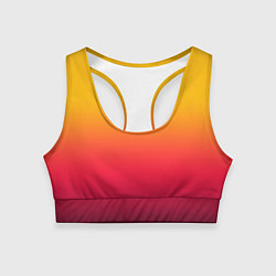 Топик спортивный женский Жёлто-бордовый градиент, цвет: 3D-принт