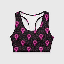 Топик спортивный женский Женский знак венеры, цвет: 3D-принт