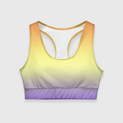 Топик спортивный женский Градиент жёлто-сиреневый светлый, цвет: 3D-принт