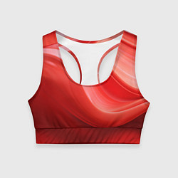 Топик спортивный женский Красная волна, цвет: 3D-принт