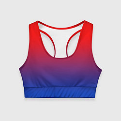 Топик спортивный женский Красный и синий градиент, цвет: 3D-принт