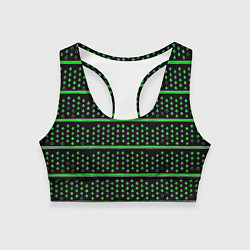 Топик спортивный женский Зелёные круги и полосы, цвет: 3D-принт