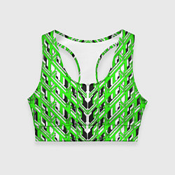 Топик спортивный женский Зелёная техно броня, цвет: 3D-принт