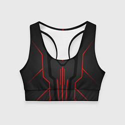 Топик спортивный женский Красная стальная броня, цвет: 3D-принт