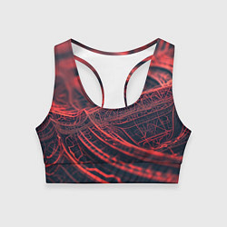 Топик спортивный женский Раскаленные линии, цвет: 3D-принт