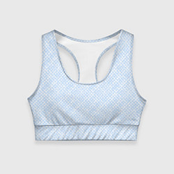 Топик спортивный женский Паттерн бело-голубой, цвет: 3D-принт
