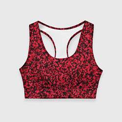 Топик спортивный женский Тёмно-красный паттерн пятнистый, цвет: 3D-принт