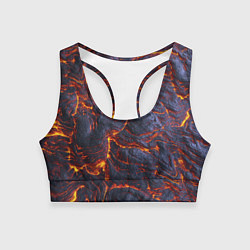 Топик спортивный женский Вулканическая лава, цвет: 3D-принт