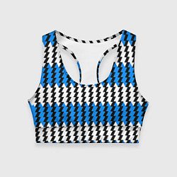 Топик спортивный женский Вертикальные бело-синие полосы, цвет: 3D-принт