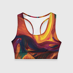 Топик спортивный женский Цветная абстракция colorful, цвет: 3D-принт