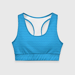 Топик спортивный женский Паттерн яркий сине-голубой, цвет: 3D-принт