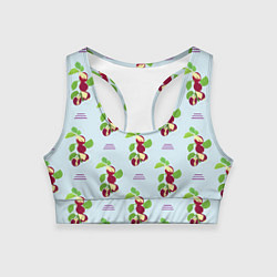 Топик спортивный женский Инжир и линии, цвет: 3D-принт