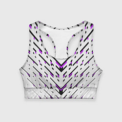 Женский спортивный топ Black and purple stripes on a white background