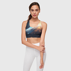 Топик спортивный женский Космос и планеты, цвет: 3D-принт — фото 2