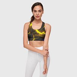 Топик спортивный женский Желтое неоновое свечение, цвет: 3D-принт — фото 2
