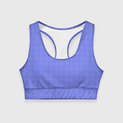 Топик спортивный женский Умеренный аспидно-синий клетчатый, цвет: 3D-принт