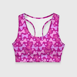 Топик спортивный женский Розовые бантики, цвет: 3D-принт