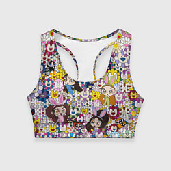 Топик спортивный женский Right now NewJeans and Takashi Murakami, цвет: 3D-принт