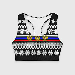 Женский спортивный топ Rusiia winter pattern