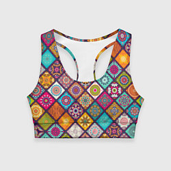 Топик спортивный женский Этника стайл, цвет: 3D-принт