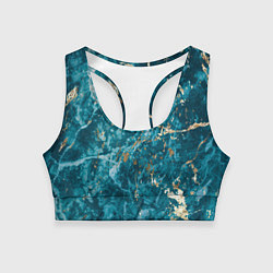 Топик спортивный женский Мраморная текстура с золотом, цвет: 3D-принт