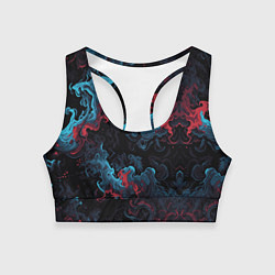 Топик спортивный женский Цветные клубы дыма, цвет: 3D-принт