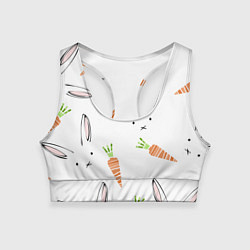 Топик спортивный женский Морковный зая, цвет: 3D-принт