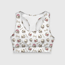 Топик спортивный женский Черепки, цвет: 3D-принт