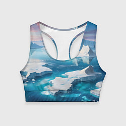 Топик спортивный женский Арктика льдины, цвет: 3D-принт