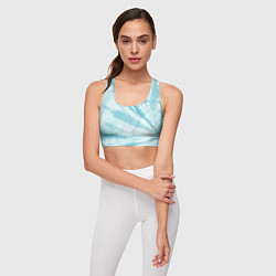Топик спортивный женский Голубой тай дай, цвет: 3D-принт — фото 2