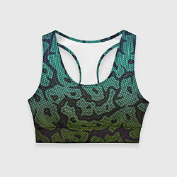 Топик спортивный женский Змеиный камуфляж, цвет: 3D-принт