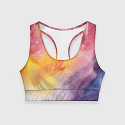 Топик спортивный женский Краски акварели, цвет: 3D-принт