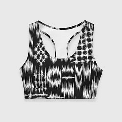 Топик спортивный женский Штриховка - геометрическая абстракция, цвет: 3D-принт