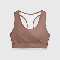 Топик спортивный женский Мокко Мусс однотонный с полосой, цвет: 3D-принт