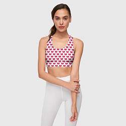 Топик спортивный женский Сердечки двойные, цвет: 3D-принт — фото 2