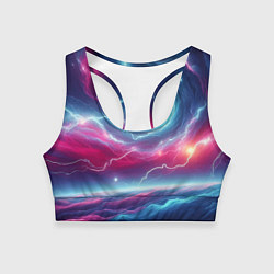 Топик спортивный женский Spiral neon galaxy - ai art fantasy, цвет: 3D-принт