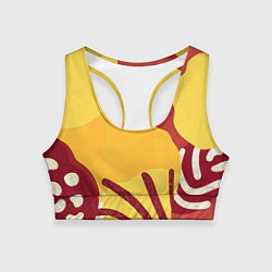 Топик спортивный женский Жаркий африканский паттерн, цвет: 3D-принт