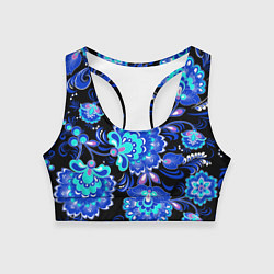 Топик спортивный женский Хохлома негатив, цвет: 3D-принт