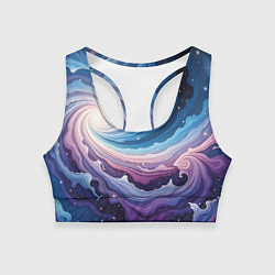 Топик спортивный женский Космическая волна, цвет: 3D-принт