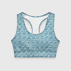 Топик спортивный женский Бело-синий текстурный, цвет: 3D-принт