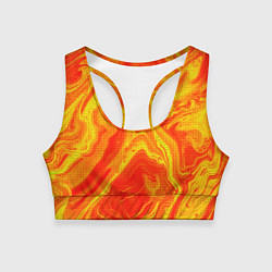 Топик спортивный женский Огненный жёлто-красный, цвет: 3D-принт