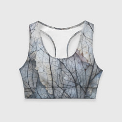 Топик спортивный женский Прожилки листьев, цвет: 3D-принт