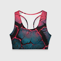 Топик спортивный женский Объемные разломы текстура, цвет: 3D-принт