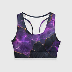 Топик спортивный женский Фиолетовый разлом с молниями, цвет: 3D-принт