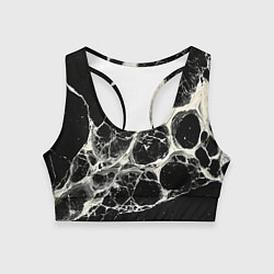 Топик спортивный женский Бело-черная потертая текстура, цвет: 3D-принт