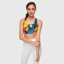 Топик спортивный женский Динамичный красочный паттерн, цвет: 3D-принт — фото 2
