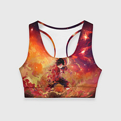 Топик спортивный женский Fire Luffy - One Piece, цвет: 3D-принт