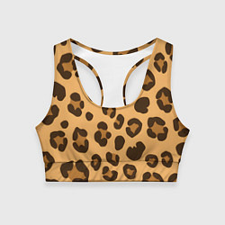 Топик спортивный женский Коричневые пятна леопарда, цвет: 3D-принт