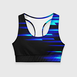 Топик спортивный женский Color blue black, цвет: 3D-принт