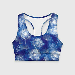 Топик спортивный женский Летающие одуванчики - акварельный фон, цвет: 3D-принт